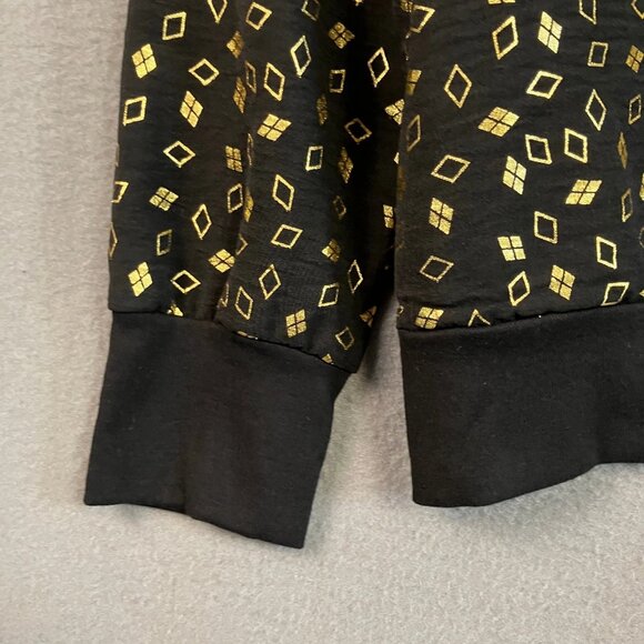 Notations Women's Pullover Long Sleeve Sweatshirt Size PL Black Gold NWT - Picture 3 of 7